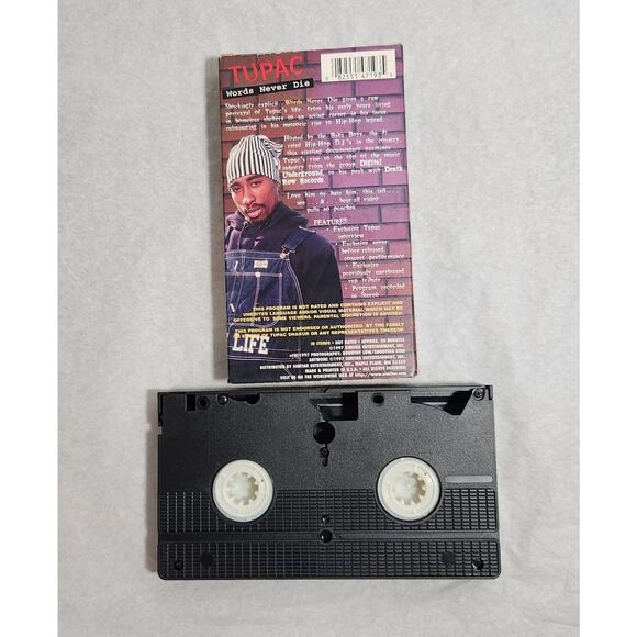 Tupac Unauthorized Words Never Die VHS 1997 Beast Video Pre-owned - Picture 2 of 5